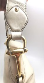 Gucci - White Calf Leather Guccissima Horsebit Creole Hobo Bag. - Image 4